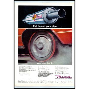 1968 Thrush Performance Muffler Vintage Print Ad Put On Your Pipe And Smoke It